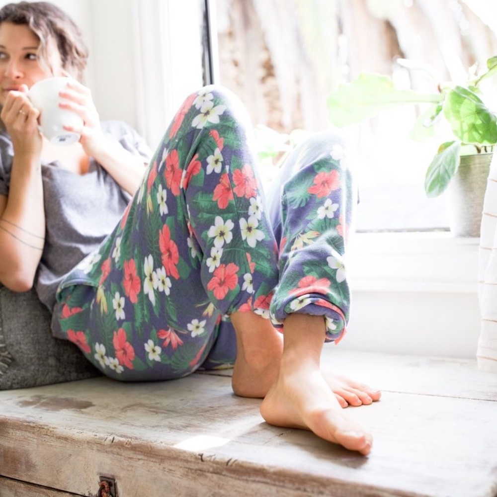 Feejays Fleece Footed Pants Womens Small Lounge Pants Pull On